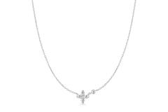 Starlit Drops - Link necklaces - Silver / Rhodium plated - Zirconia - 45cm